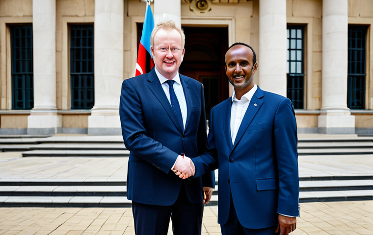 소말리아와 영국의 역사 - Somali Reconstruction**

"A modern scene of Somali professionals in fully clothed business attire, w...