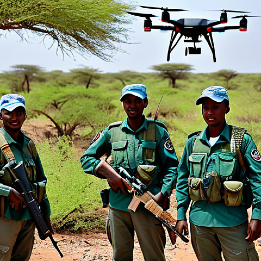 소말리아의 동물 보호 활동 - Anti-Poaching Patrol**

"A team of rangers, fully clothed in appropriate uniforms, patrolling the So...
