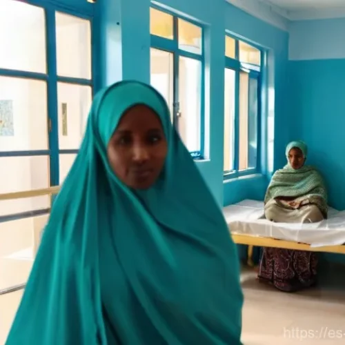 Home 17 소말리아의 주요 병원 - **Prompt:** A bustling, well-lit hallway inside the Madina Hospital in Mogadishu, Somalia. Dedicated...